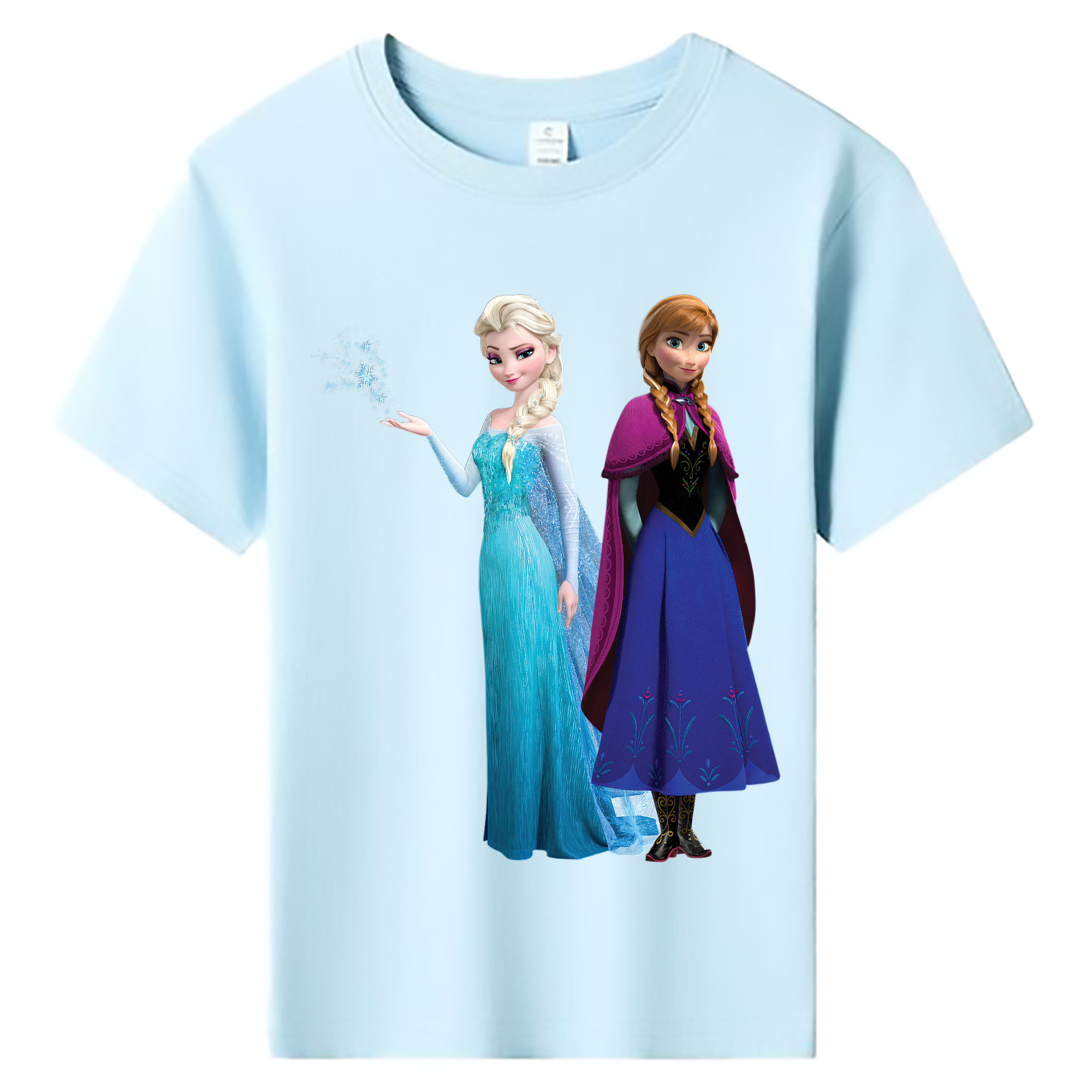 （画像用） アナと雪の女王 アンナ エルサ Frozen Anna Elsa 綿100％キッズTシャツ（フロントプリント）